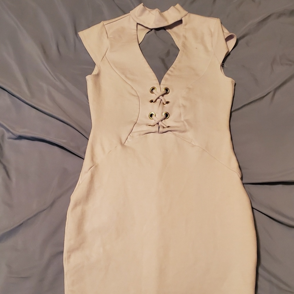 All White fitted Cocktail dress.